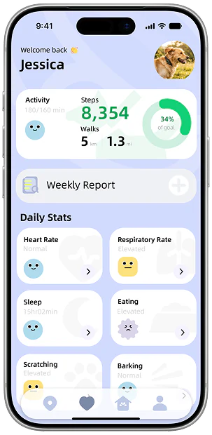 MEGO APP pet health management home screen