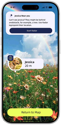 MEGO APP live tracking screen
