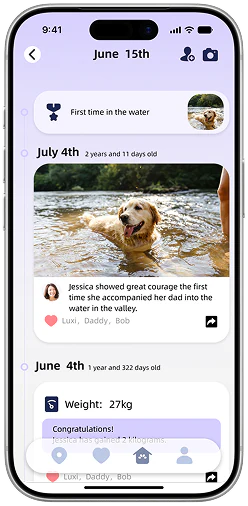 MEGO APP pet profile screen